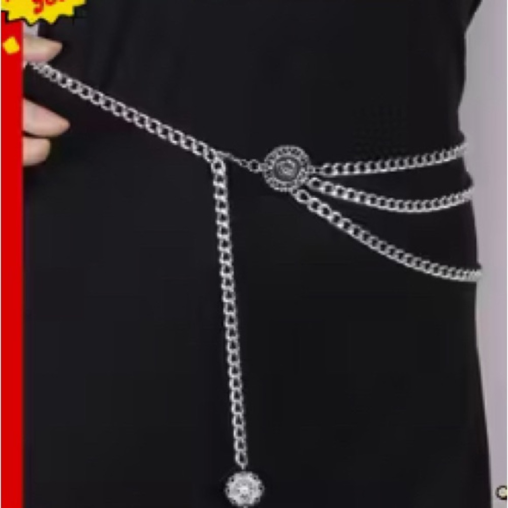 Elegant Silver Chain Belt NIP. Measures 40 inches